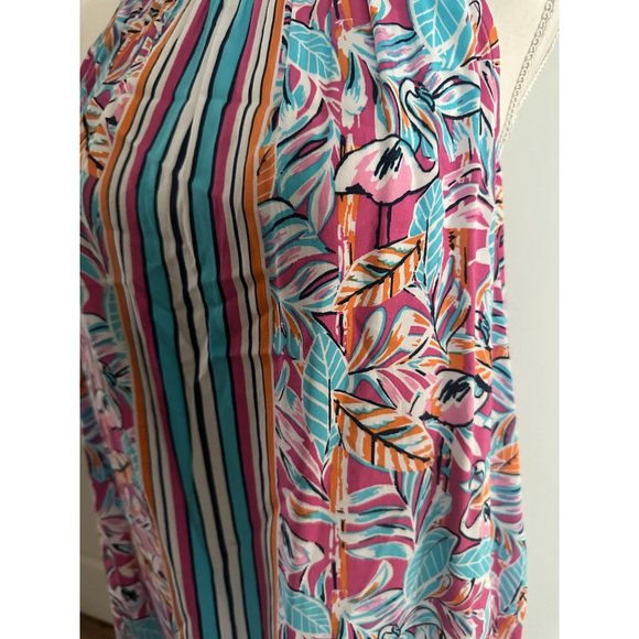 CROWN & IVY Flamingo Tropical Print Tank Top Size Small - Picture 6 of 7